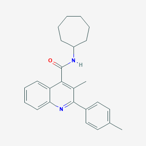 molecular formula C25H28N2O B333200 N-cycloheptyl-3-methyl-2-(4-methylphenyl)quinoline-4-carboxamide 