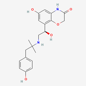 B3332072 2H-1,4-Benzoxazin-3(4H)-one, 6-hydroxy-8-((1R)-1-hydroxy-2-((2-(4-hydroxyphenyl)-1,1-dimethylethyl)amino)ethyl)- CAS No. 869493-97-0