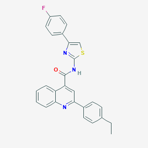 molecular formula C27H20FN3OS B333208 2-(4-ethylphenyl)-N-[4-(4-fluorophenyl)-1,3-thiazol-2-yl]quinoline-4-carboxamide 