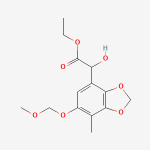 1,3-Benzodioxole-4-acetic acid, alpha-hydroxy-6-(methoxymethoxy)-7-methyl-, ethyl ester