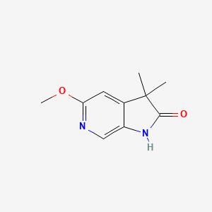 molecular formula C10H12N2O2 B3332228 5-Methoxy-3,3-dimethyl-1H-pyrrolo[2,3-c]pyridin-2(3H)-one CAS No. 878483-96-6