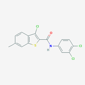 molecular formula C16H10Cl3NOS B333230 3-chloro-N-(3,4-dichlorophenyl)-6-methyl-1-benzothiophene-2-carboxamide 