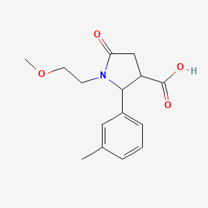 molecular formula C15H19NO4 B3332315 1-(2-Methoxyethyl)-2-(3-methylphenyl)-5-oxo-3-pyrrolidinecarboxylic acid CAS No. 887361-20-8