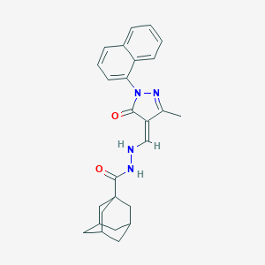 molecular formula C26H28N4O2 B333232 N'-[(Z)-(3-methyl-1-naphthalen-1-yl-5-oxopyrazol-4-ylidene)methyl]adamantane-1-carbohydrazide 