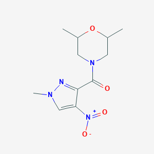 molecular formula C11H16N4O4 B333236 4-({4-nitro-1-methyl-1H-pyrazol-3-yl}carbonyl)-2,6-dimethylmorpholine 