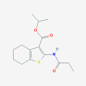 molecular formula C15H21NO3S B333237 Propan-2-yl 2-(propanoylamino)-4,5,6,7-tetrahydro-1-benzothiophene-3-carboxylate 