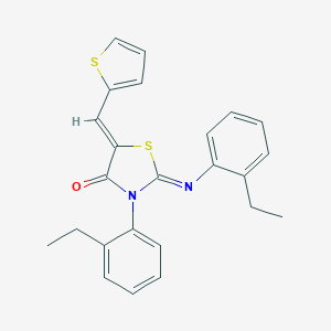 molecular formula C24H22N2OS2 B333238 3-(2-Ethylphenyl)-2-[(2-ethylphenyl)imino]-5-(2-thienylmethylene)-1,3-thiazolidin-4-one 