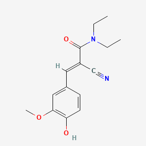 molecular formula C15H18N2O3 B3332410 2-cyano-N,N-diethyl-3-(4-hydroxy-3-methoxyphenyl)acrylamide CAS No. 893419-47-1