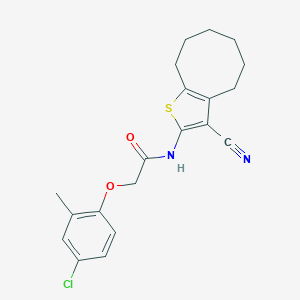 molecular formula C20H21ClN2O2S B333242 2-(4-chloro-2-methylphenoxy)-N-(3-cyano-4,5,6,7,8,9-hexahydrocycloocta[b]thiophen-2-yl)acetamide 