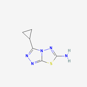 molecular formula C6H7N5S B3332424 3-Cyclopropyl-[1,2,4]triazolo[3,4-b][1,3,4]thiadiazol-6-amine CAS No. 893643-16-8