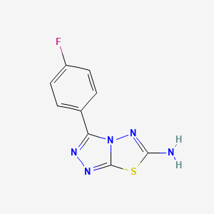 molecular formula C9H6FN5S B3332429 3-(4-Fluorophenyl)-[1,2,4]triazolo[3,4-b][1,3,4]thiadiazol-6-amine CAS No. 893643-61-3