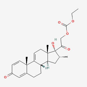 3-Oxo-16alpha-methyl-17-hydroxy-17beta-[2-(ethoxycarbonyloxy)acetyl]androsta-1,4,9(11)-triene