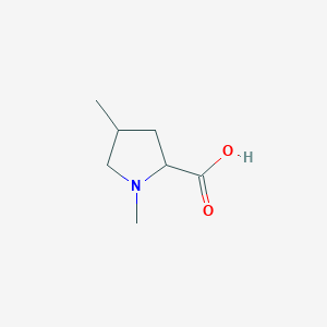 molecular formula C7H13NO2 B3332485 (2S,4S)-1,4-Dimethylpyrrolidine-2-carboxylic Acid CAS No. 89921-40-4
