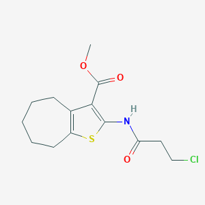 methyl 2-[(3-chloropropanoyl)amino]-5,6,7,8-tetrahydro-4H-cyclohepta[b]thiophene-3-carboxylate