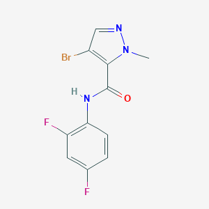 molecular formula C11H8BrF2N3O B333256 4-bromo-N-(2,4-difluorophenyl)-1-methyl-1H-pyrazole-5-carboxamide 