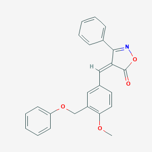 molecular formula C24H19NO4 B333257 4-[4-methoxy-3-(phenoxymethyl)benzylidene]-3-phenyl-5(4H)-isoxazolone 
