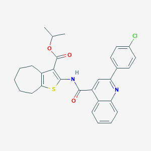isopropyl 2-({[2-(4-chlorophenyl)-4-quinolinyl]carbonyl}amino)-5,6,7,8-tetrahydro-4H-cyclohepta[b]thiophene-3-carboxylate