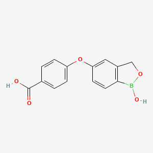 molecular formula C14H11BO5 B3332582 4-(1-Hydroxy-1,3-dihydro-benzo[c][1,2]oxaborol-5-yloxy)-benzoic acid CAS No. 906673-43-6