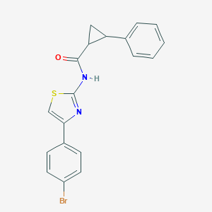 molecular formula C19H15BrN2OS B333259 N-[4-(4-bromophenyl)-1,3-thiazol-2-yl]-2-phenylcyclopropanecarboxamide 