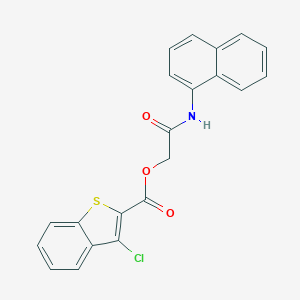 molecular formula C21H14ClNO3S B333268 2-(1-Naphthylamino)-2-oxoethyl 3-chloro-1-benzothiophene-2-carboxylate 