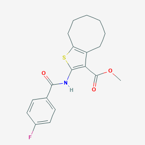 molecular formula C19H20FNO3S B333271 Methyl 2-[(4-fluorobenzoyl)amino]-4,5,6,7,8,9-hexahydrocycloocta[b]thiophene-3-carboxylate 
