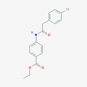 molecular formula C17H16ClNO3 B333274 Ethyl 4-{[(4-chlorophenyl)acetyl]amino}benzoate 