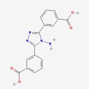 molecular formula C16H12N4O4 B3332822 3,3'-(4-Amino-4H-1,2,4-triazole-3,5-diyl)dibenzoic acid CAS No. 923057-85-6