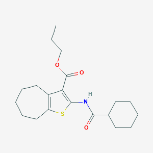 propyl 2-[(cyclohexylcarbonyl)amino]-5,6,7,8-tetrahydro-4H-cyclohepta[b]thiophene-3-carboxylate