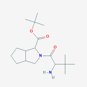 molecular formula C18H32N2O3 B3332860 tert-Butyl (1S,3aR,6aS)-2-((S)-2-amino-3,3-dimethylbutanoyl)octahydrocyclopenta[c]pyrrole-1-carboxylate CAS No. 926276-16-6