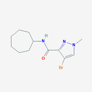 molecular formula C12H18BrN3O B333288 4-bromo-N-cycloheptyl-1-methyl-1H-pyrazole-3-carboxamide 