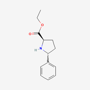 molecular formula C13H17NO2 B3332923 ethyl (2R,5R)-5-phenylpyrrolidine-2-carboxylate CAS No. 932040-65-8
