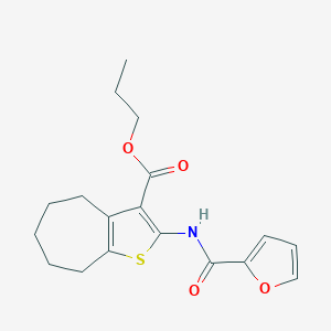 propyl 2-(2-furoylamino)-5,6,7,8-tetrahydro-4H-cyclohepta[b]thiophene-3-carboxylate