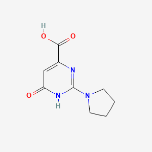 molecular formula C9H11N3O3 B3332944 6-Oxo-2-(pyrrolidin-1-yl)-1,6-dihydropyrimidine-4-carboxylic acid CAS No. 933759-57-0