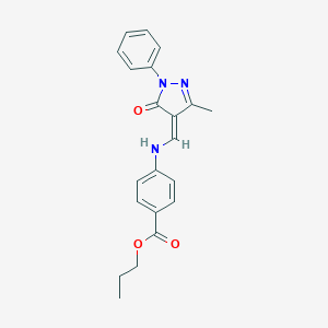 propyl 4-[[(Z)-(3-methyl-5-oxo-1-phenylpyrazol-4-ylidene)methyl]amino]benzoate
