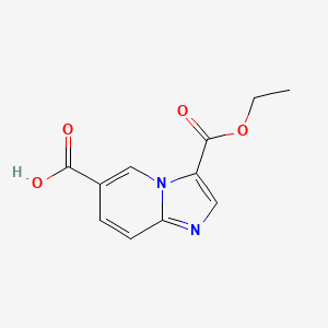 molecular formula C11H10N2O4 B3332979 3-(Ethoxycarbonyl)imidazo[1,2-a]pyridine-6-carboxylic acid CAS No. 936637-98-8
