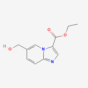 molecular formula C11H12N2O3 B3332985 Ethyl 6-(hydroxymethyl)imidazo[1,2-a]pyridine-3-carboxylate CAS No. 936637-99-9