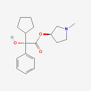molecular formula C18H25NO3 B3332999 (R)-1-methylpyrrolidin-3-yl(S)-2-cyclopentyl-2-hydroxy-2-phenylacetate CAS No. 937179-78-7