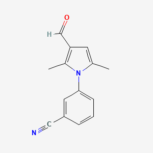 molecular formula C14H12N2O B3333002 3-(3-formyl-2,5-dimethyl-1H-pyrrol-1-yl)benzonitrile CAS No. 937653-09-3