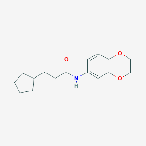 molecular formula C16H21NO3 B333304 3-cyclopentyl-N-(2,3-dihydro-1,4-benzodioxin-6-yl)propanamide 
