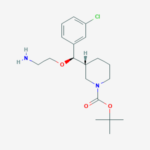molecular formula C19H29ClN2O3 B3333044 (R)-tert-butyl 3-((R)-(2-aminoethoxy)(3-chlorophenyl)methyl)piperidine-1-carboxylate CAS No. 942142-78-1
