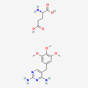 molecular formula C19H27N5O7 B3333052 (2S)-2-aminopentanedioic acid;5-[(3,4,5-trimethoxyphenyl)methyl]pyrimidine-2,4-diamine CAS No. 94232-28-7