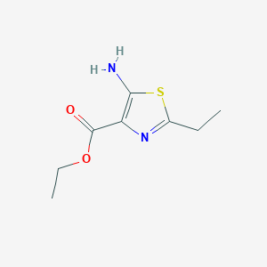 molecular formula C8H12N2O2S B3333059 Ethyl 5-amino-2-ethyl-1,3-thiazole-4-carboxylate CAS No. 942625-78-7