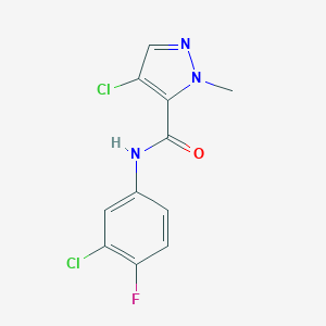 molecular formula C11H8Cl2FN3O B333306 4-chloro-N-(3-chloro-4-fluorophenyl)-1-methyl-1H-pyrazole-5-carboxamide 
