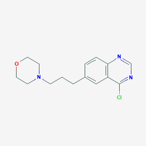 molecular formula C15H18ClN3O B3333085 4-Chloro-6-[3-(morpholin-4-yl)propyl]quinazoline CAS No. 943784-54-1