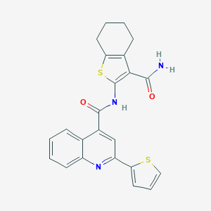 N-(3-carbamoyl-4,5,6,7-tetrahydro-1-benzothiophen-2-yl)-2-(thiophen-2-yl)quinoline-4-carboxamide