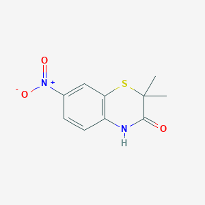 molecular formula C10H10N2O3S B3333143 2,2-Dimethyl-7-nitro-2H-benzo[B][1,4]thiazin-3(4H)-one CAS No. 945969-04-0