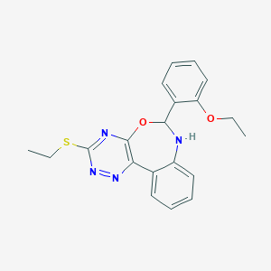 molecular formula C20H20N4O2S B333317 6-(2-Ethoxyphenyl)-3-(ethylsulfanyl)-6,7-dihydro[1,2,4]triazino[5,6-d][3,1]benzoxazepine 