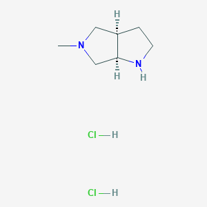 molecular formula C7H16Cl2N2 B3333189 (3aR,6aR)-5-Methyloctahydropyrrolo[3,4-b]pyrrole dihydrochloride CAS No. 948846-85-3