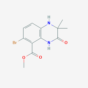 molecular formula C12H13BrN2O3 B3333198 Methyl 6-bromo-2,2-dimethyl-3-oxo-1,2,3,4-tetrahydroquinoxaline-5-carboxylate CAS No. 949891-56-9