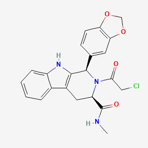 molecular formula C22H20ClN3O4 B3333238 (1R,3R)-1-(1,3-Benzodioxol-5-yl)-2-(2-chloroacetyl)-N-methyl-1,3,4,9-tetrahydropyrido[3,4-b]indole-3-carboxamide CAS No. 951661-81-7